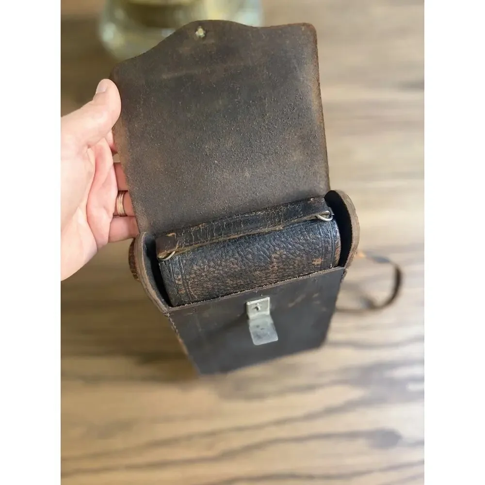 Antique Kodak No. 3 Folding Pocket Camera Model E4 Red Leather Bellows With Case